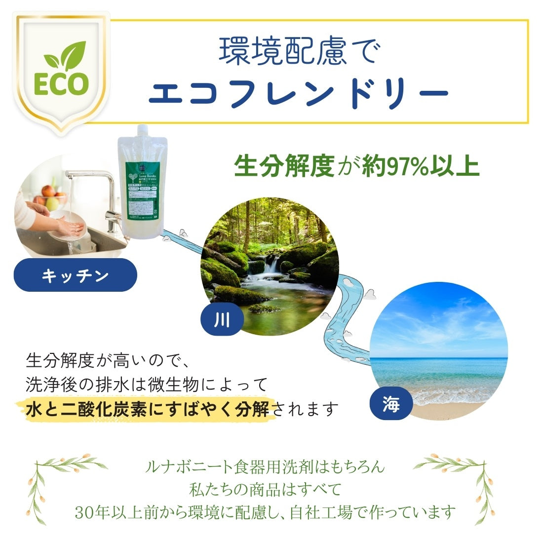 ルナボニート食器用洗剤 (詰替用500mLx4個）