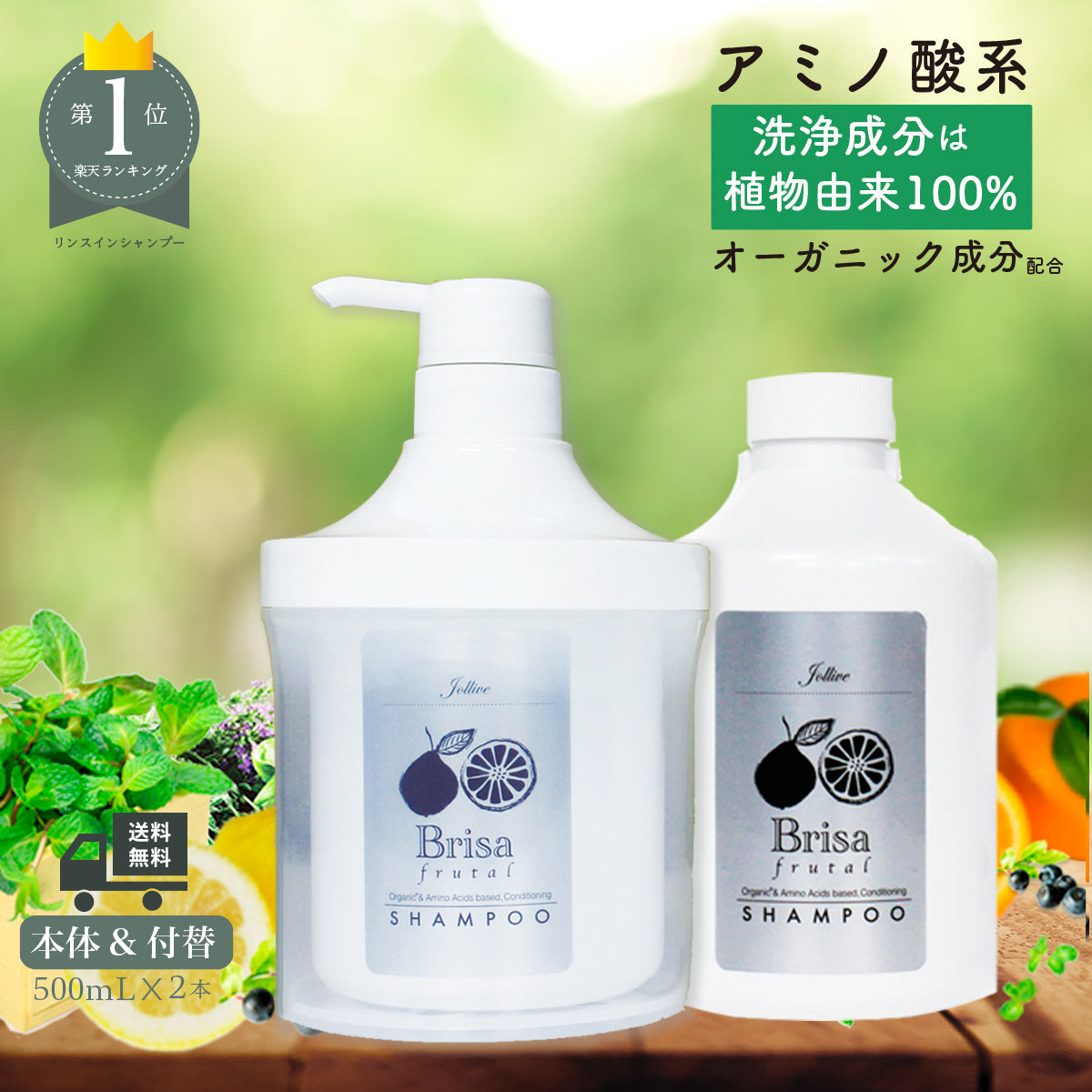 ブリッサフルータルシャンプー本体セット(本体500mL・付替500mL)