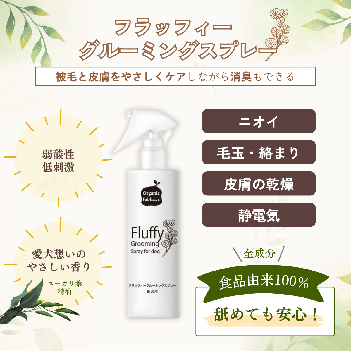 愛犬用 フラッフィーグルーミングスプレー(本体100mL)