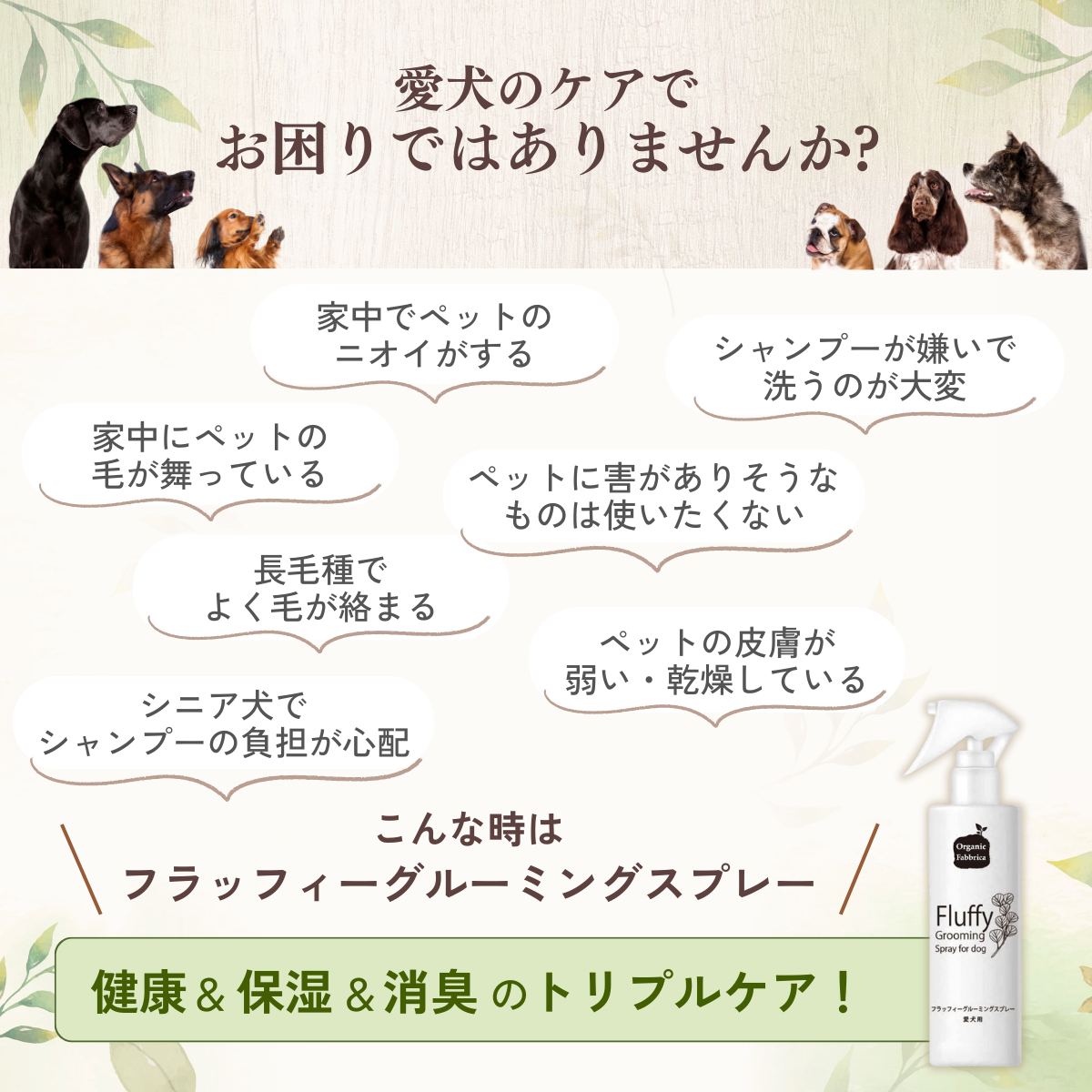 愛犬用 フラッフィーグルーミングスプレー(本体100mL)