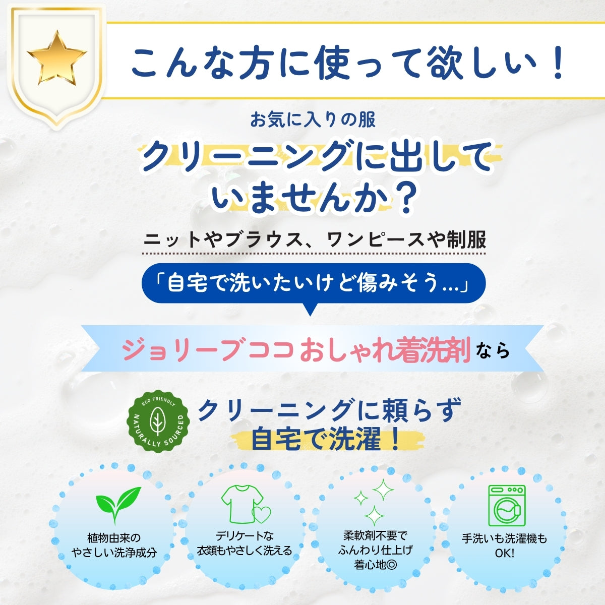 ジョリーブココ洗濯用おしゃれ着洗剤 (480mL）